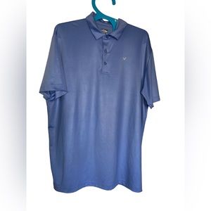 Callaway‎ Golf Polo Shirt -- Official Blue Polyester Button Casual -- Men's L